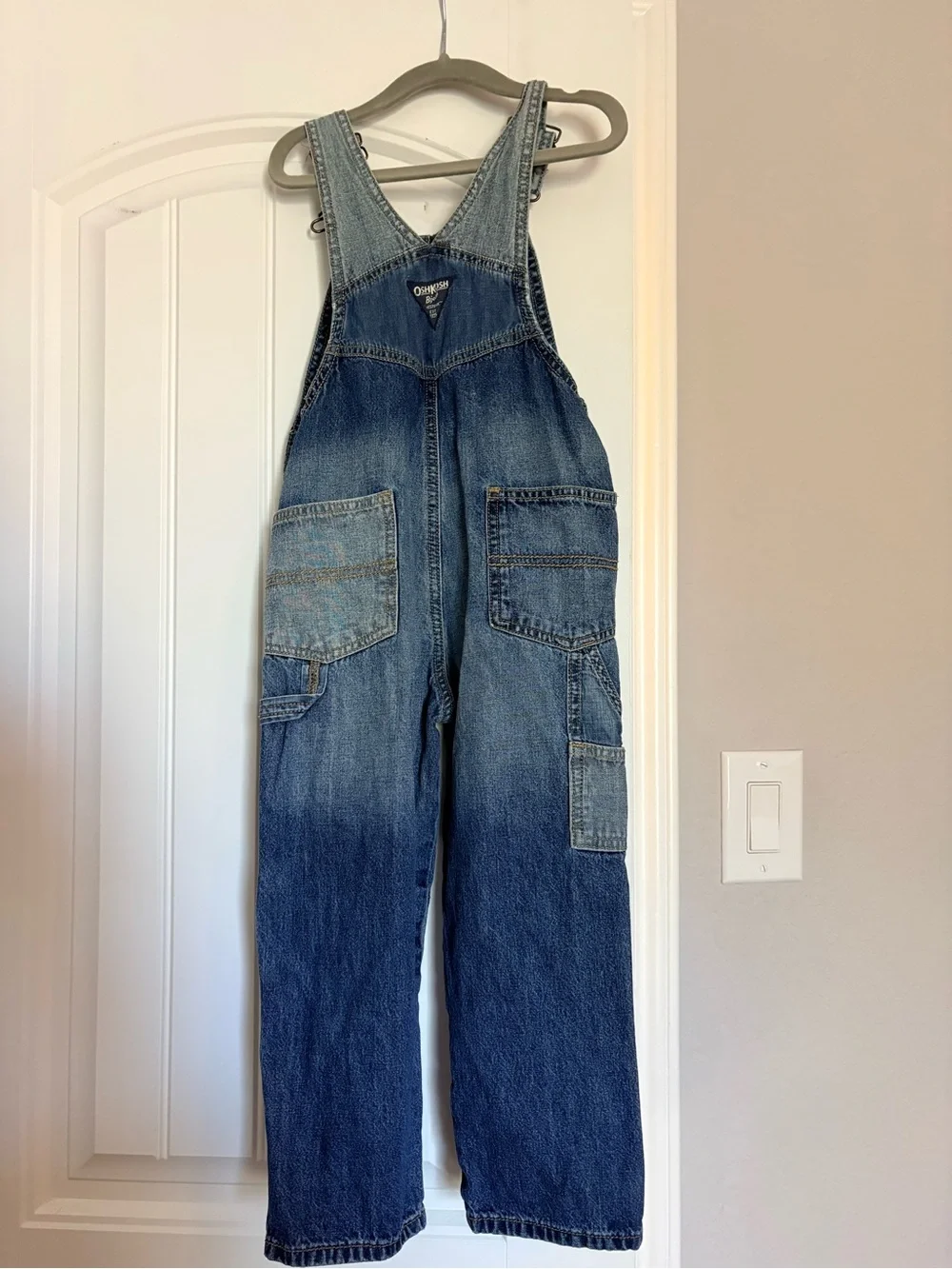 OshKosh B’gosh Patchwork Carpenter Denim Overalls 5T